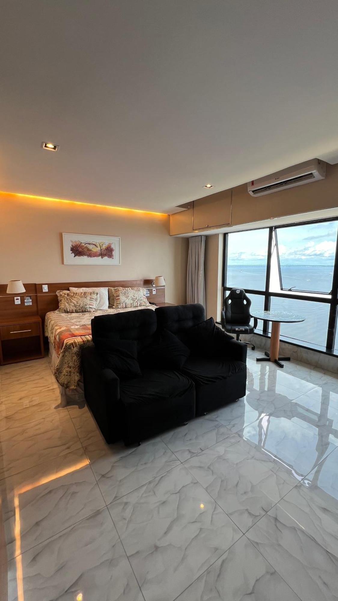 Flat No Condominio Do Edificio Tropical Executive E Residence Com Vista Para O Rio Manaos Extérieur photo